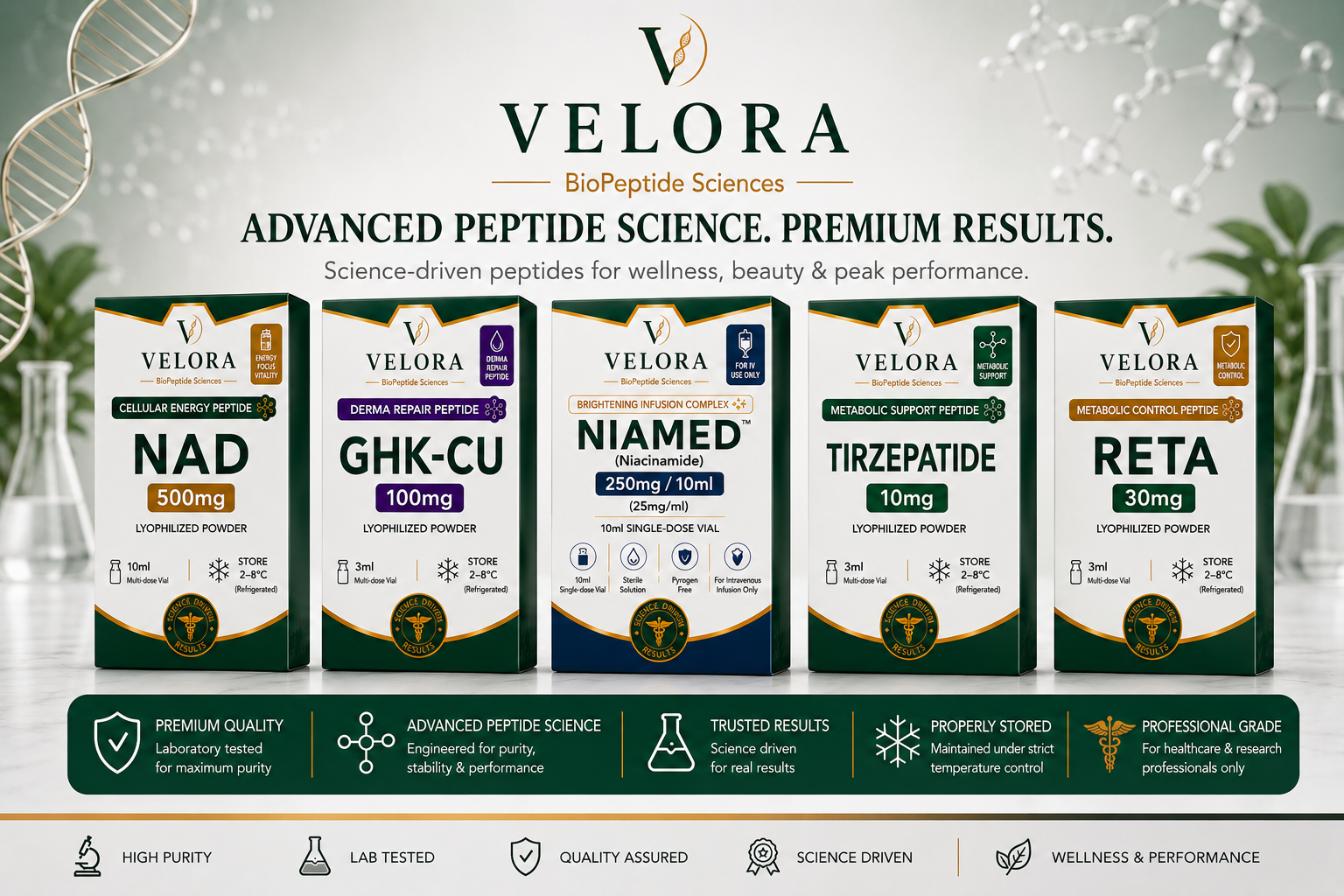 VELORA NAD 500mg — lyophilized peptide vial